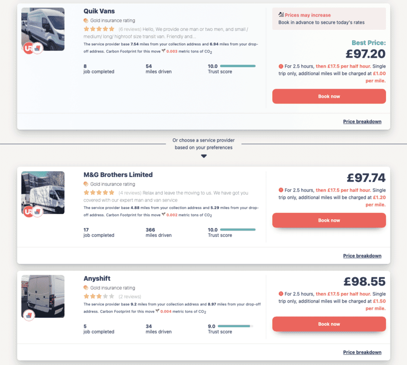 London man and van quotes on URemovals